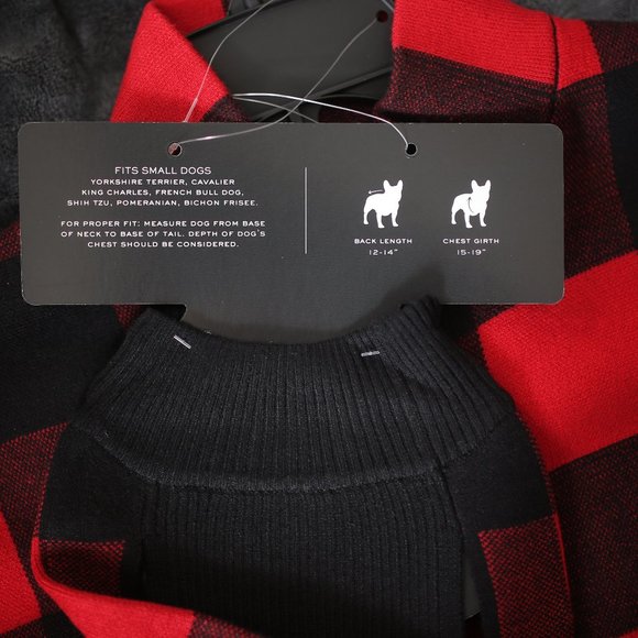 NWT RED PLAID PONCHO WITH DOG SWEATER. - Picture 7 of 9